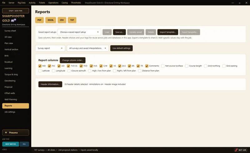SharpShooter Gold - Reports